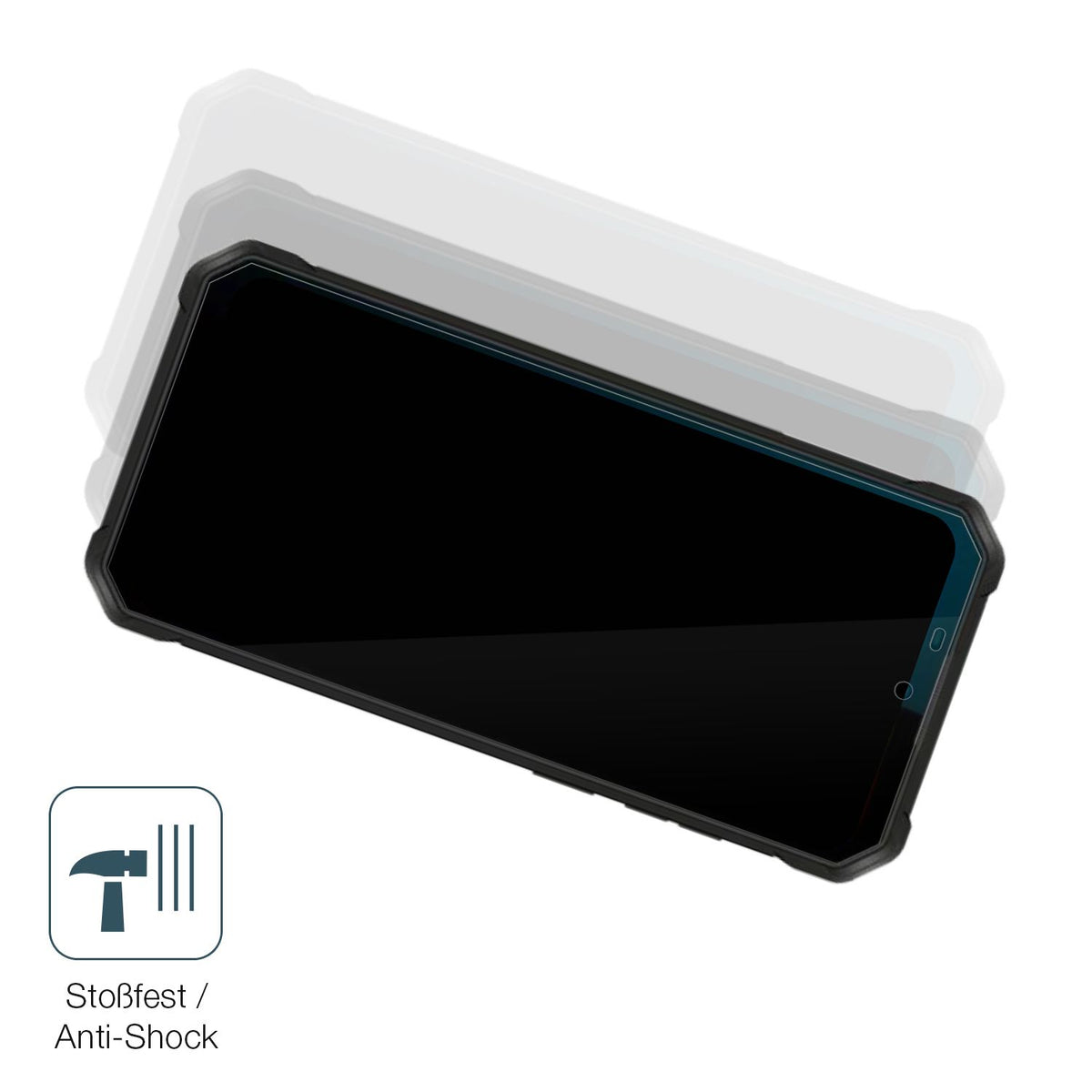 Schutz gegen Kratzer auf dem Oukitel WP53s Glas durch Schlüssel, Stöße gegen die Tischkante oder Stürze