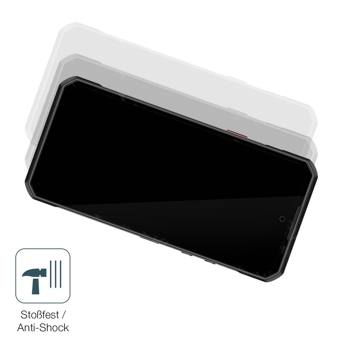 Schutz gegen Kratzer auf dem Oukitel WP60 Glas durch Schlüssel, Stöße gegen die Tischkante oder Stürze
