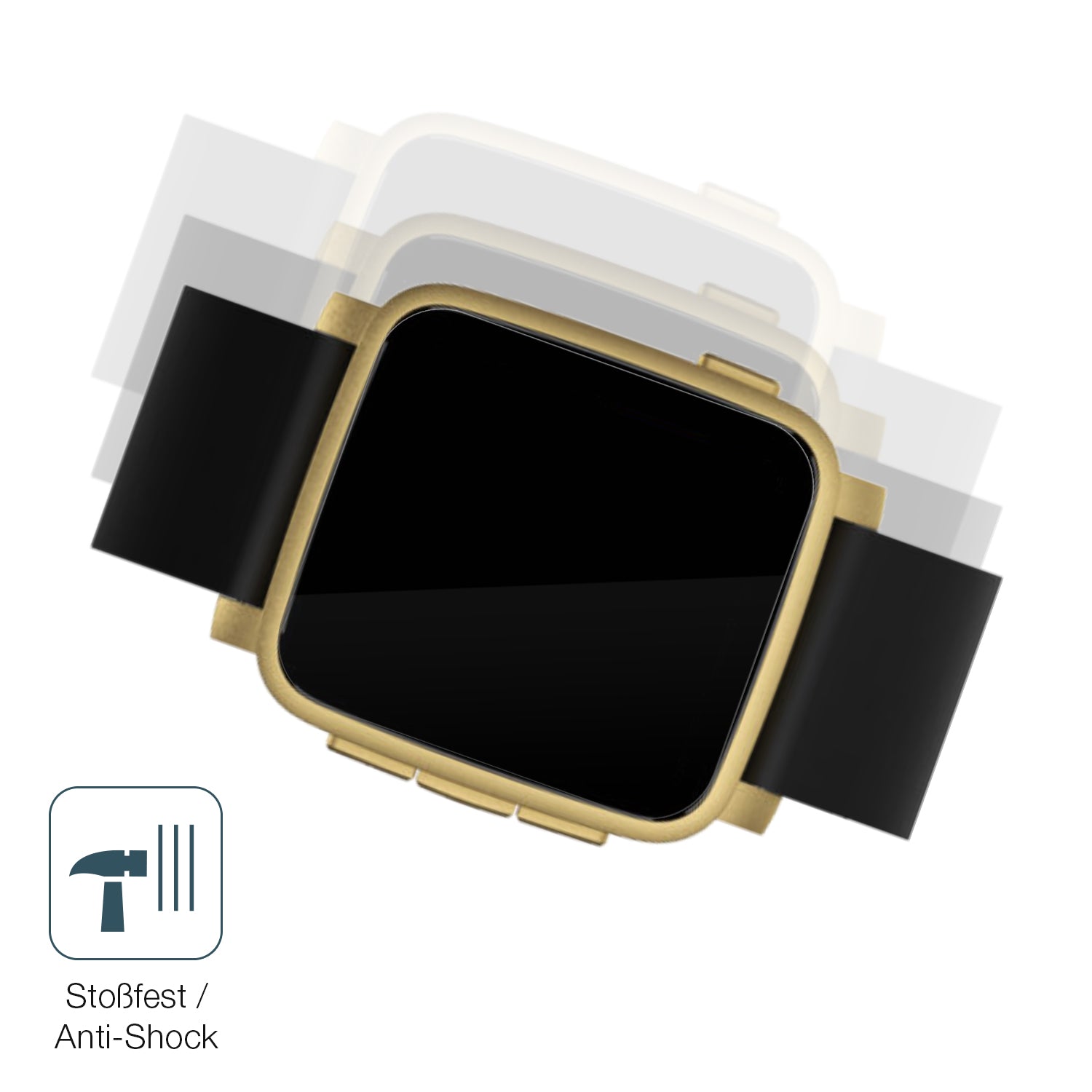 Schutz gegen Kratzer auf dem Pebble Time 2 Glas durch Schlüssel, Stöße gegen die Tischkante oder Stürze