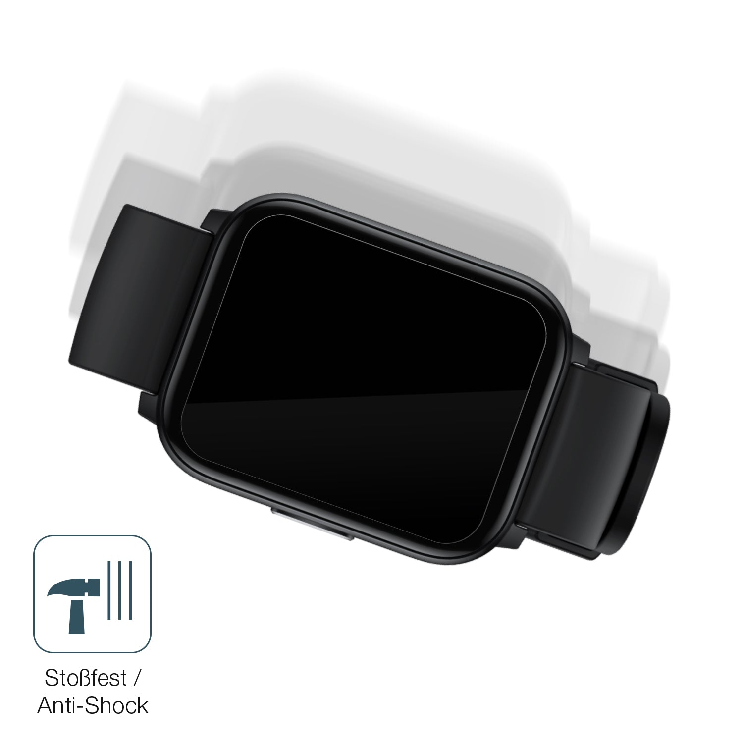 Schutz gegen Kratzer auf dem Realme Watch S100 Glas durch Schlüssel, Stöße gegen die Tischkante oder Stürze