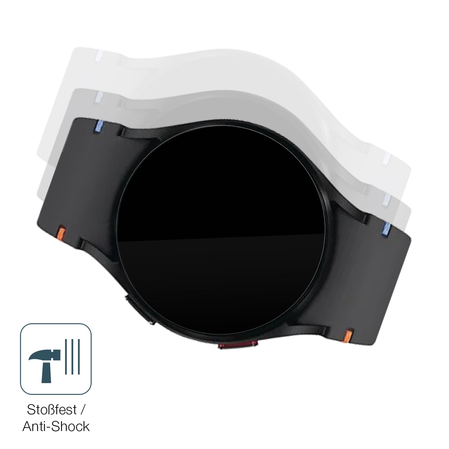 Schutz gegen Kratzer auf dem Samsung Galaxy Watch FE 40mm Glas durch Schlüssel, Stöße gegen die Tischkante oder Stürze