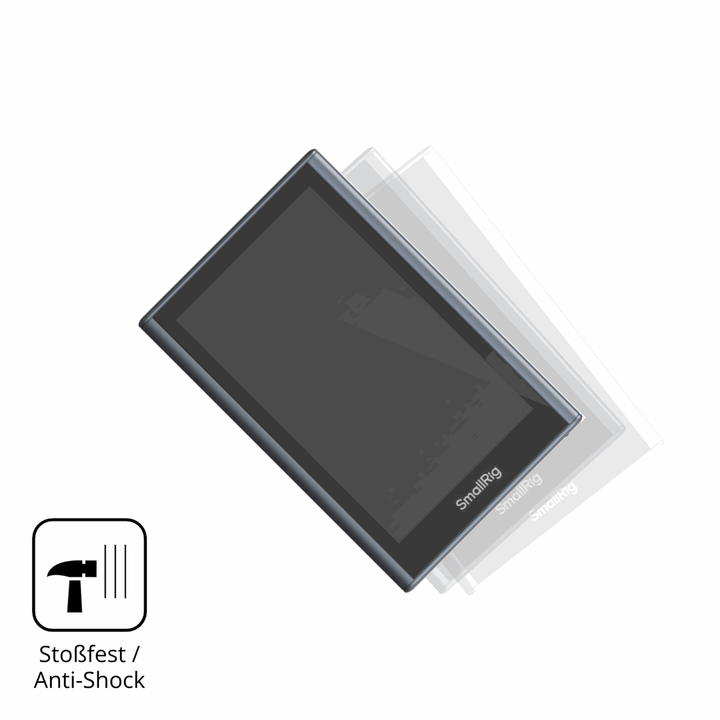 Schutz gegen Kratzer auf dem SmallRig Wireless Monitor 4850B Glas durch Schlüssel, Stöße gegen die Tischkante oder Stürze