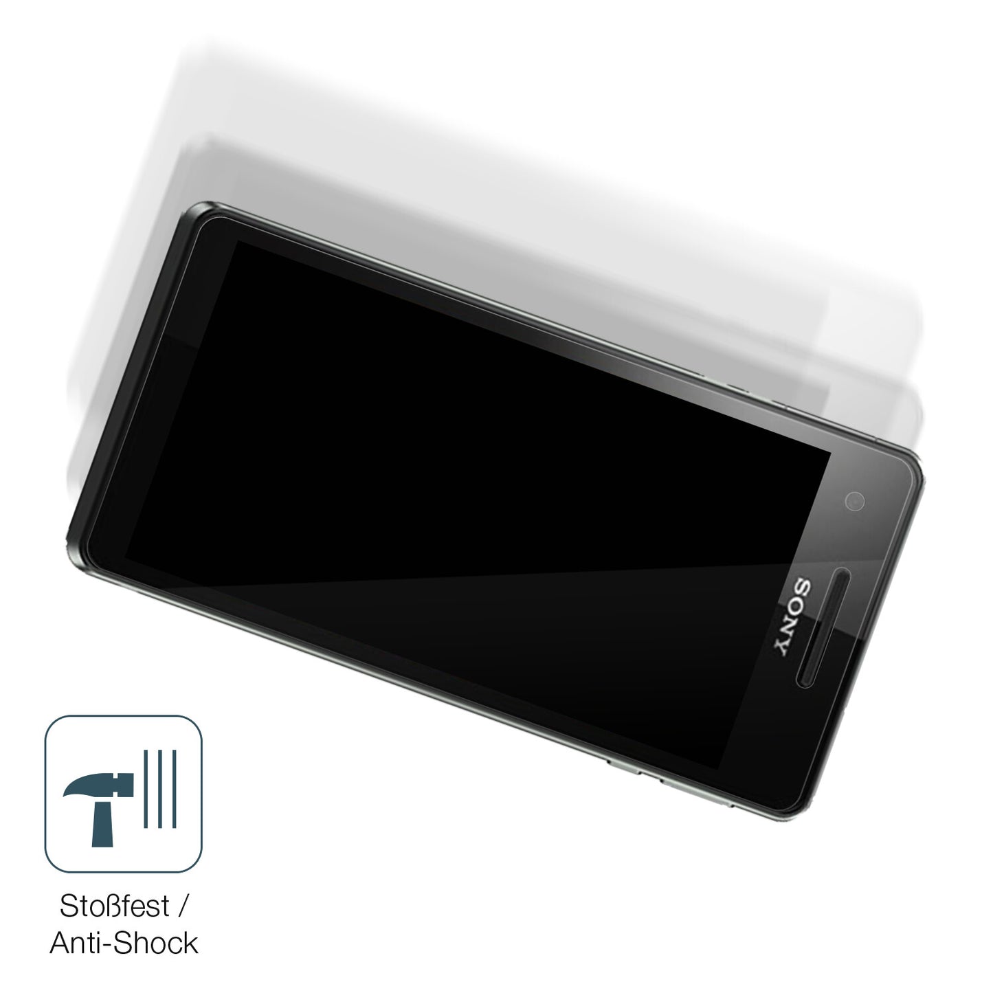 Schutz gegen Kratzer auf dem Sony Xperia V Glas durch Schlüssel, Stöße gegen die Tischkante oder Stürze
