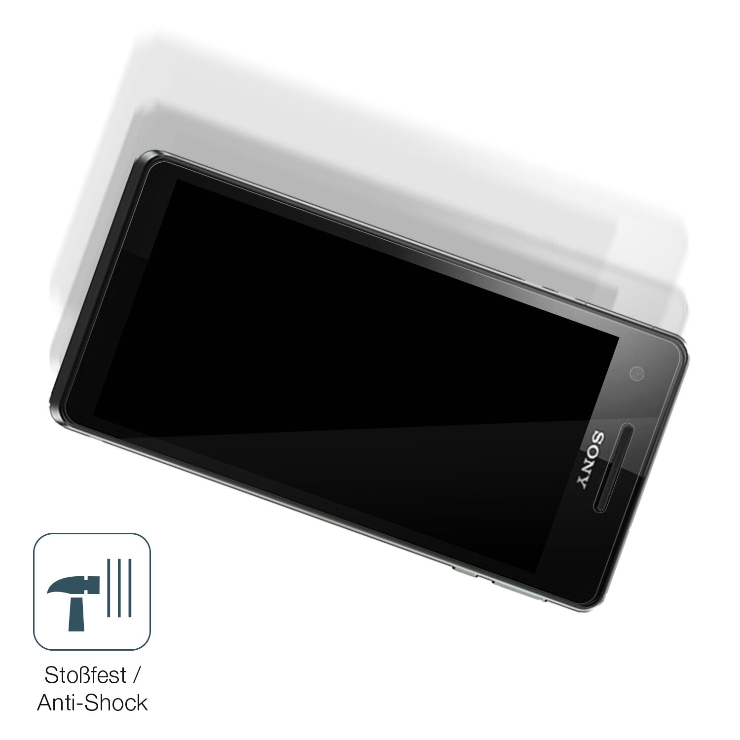 Schutz gegen Kratzer auf dem Sony Xperia V Glas durch Schlüssel, Stöße gegen die Tischkante oder Stürze