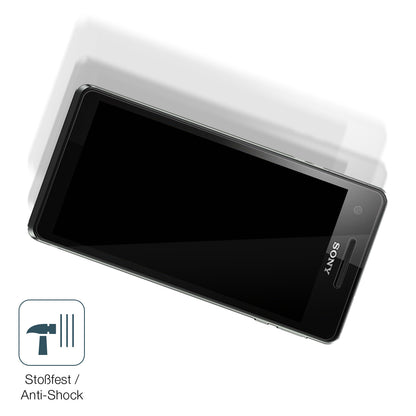 Schutz gegen Kratzer auf dem Sony Xperia V Glas durch Schlüssel, Stöße gegen die Tischkante oder Stürze
