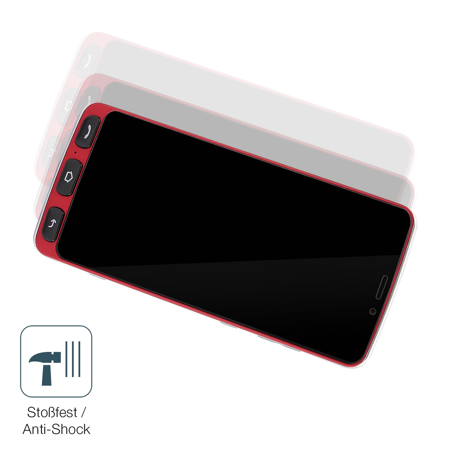 Schutz gegen Kratzer auf dem Sweetlink F1 Plus Glas durch Schlüssel, Stöße gegen die Tischkante oder Stürze