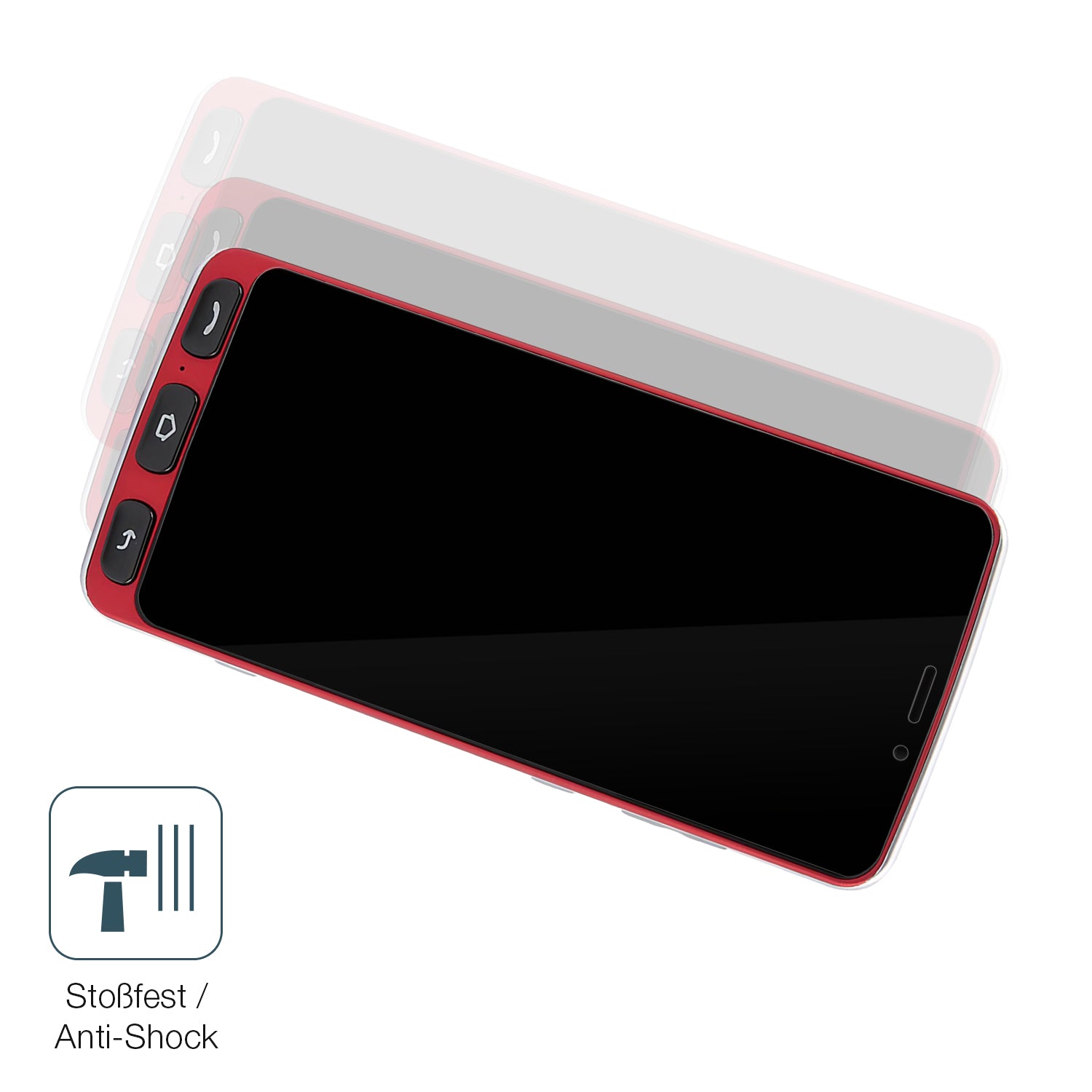 Schutz gegen Kratzer auf dem Sweetlink F1 Plus Glas durch Schlüssel, Stöße gegen die Tischkante oder Stürze