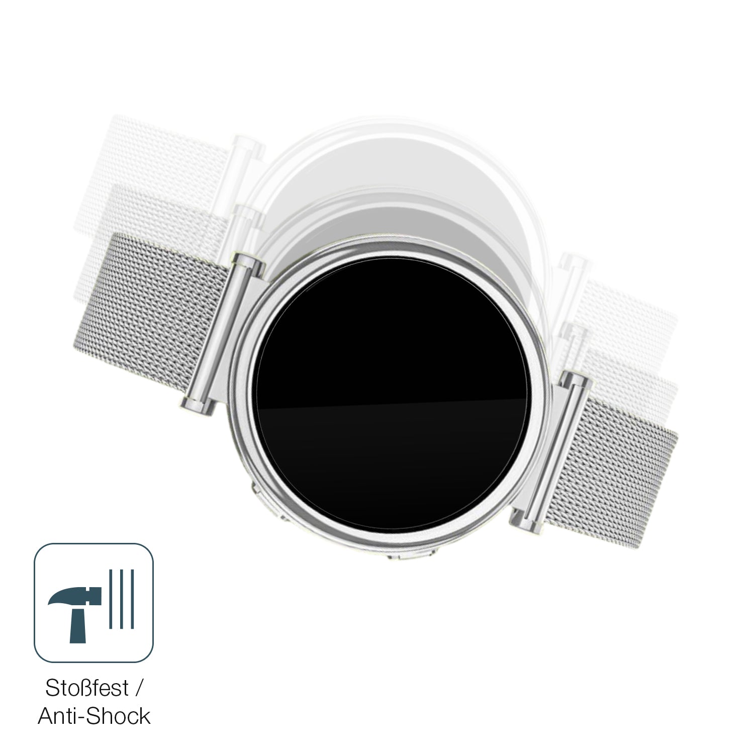 Schutz gegen Kratzer auf dem SWGOTA I109 Smartwatch Glas durch Schlüssel, Stöße gegen die Tischkante oder Stürze