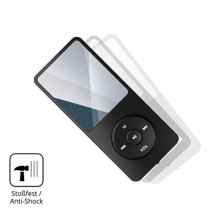 Schutz gegen Kratzer auf dem Tarswesi BFQ-LCT01 MP3-Player Glas durch Schlüssel, Stöße gegen die Tischkante oder Stürze