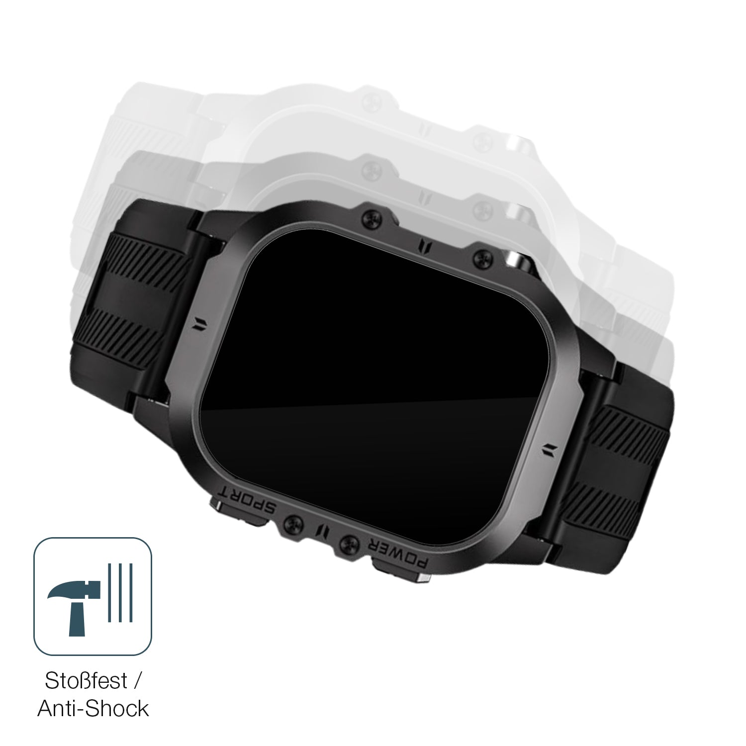 Schutz gegen Kratzer auf dem Tesofit Smartwatch 1.85 Zoll Glas durch Schlüssel, Stöße gegen die Tischkante oder Stürze