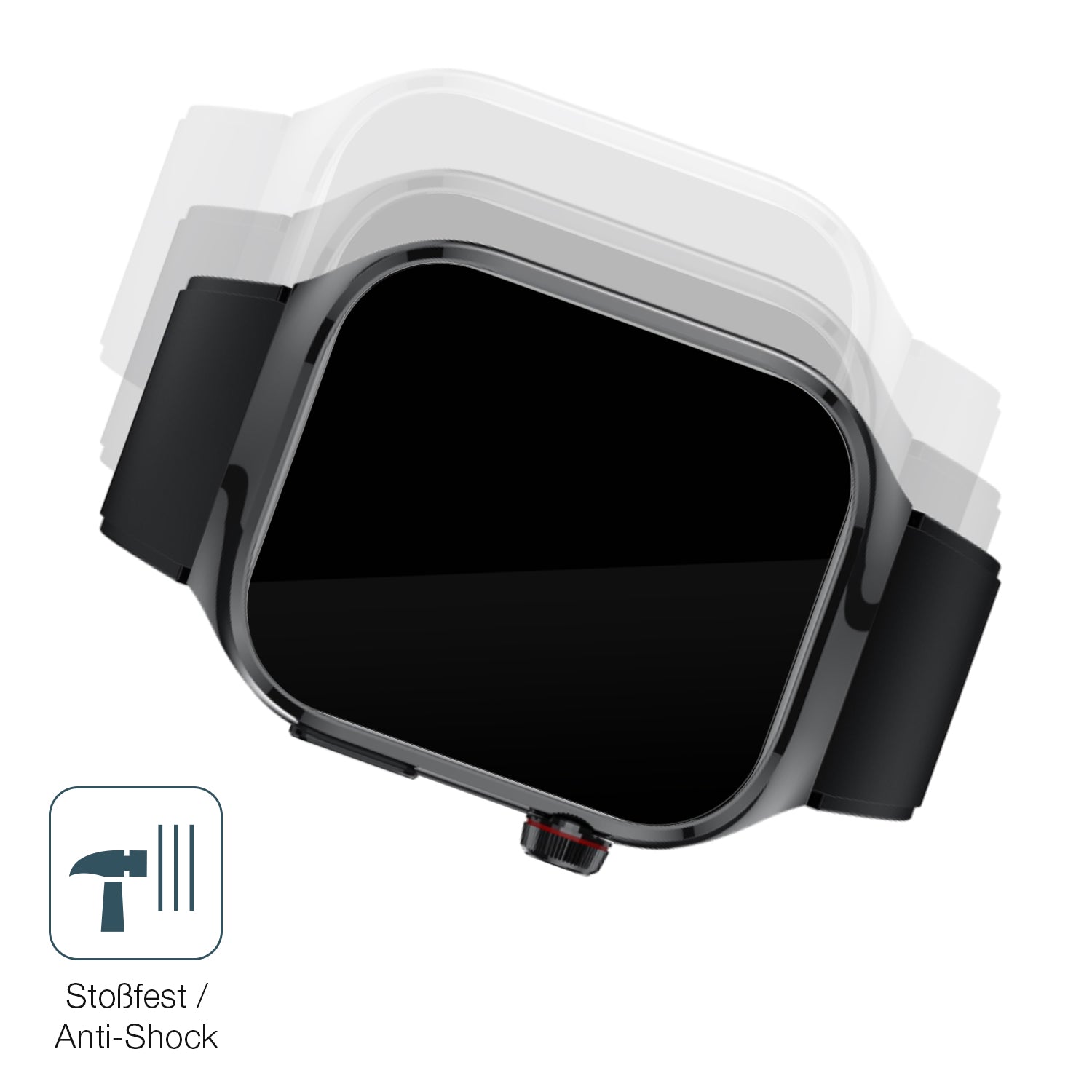 Schutz gegen Kratzer auf dem TK16 Smartwatch 2.04 Zoll Glas durch Schlüssel, Stöße gegen die Tischkante oder Stürze