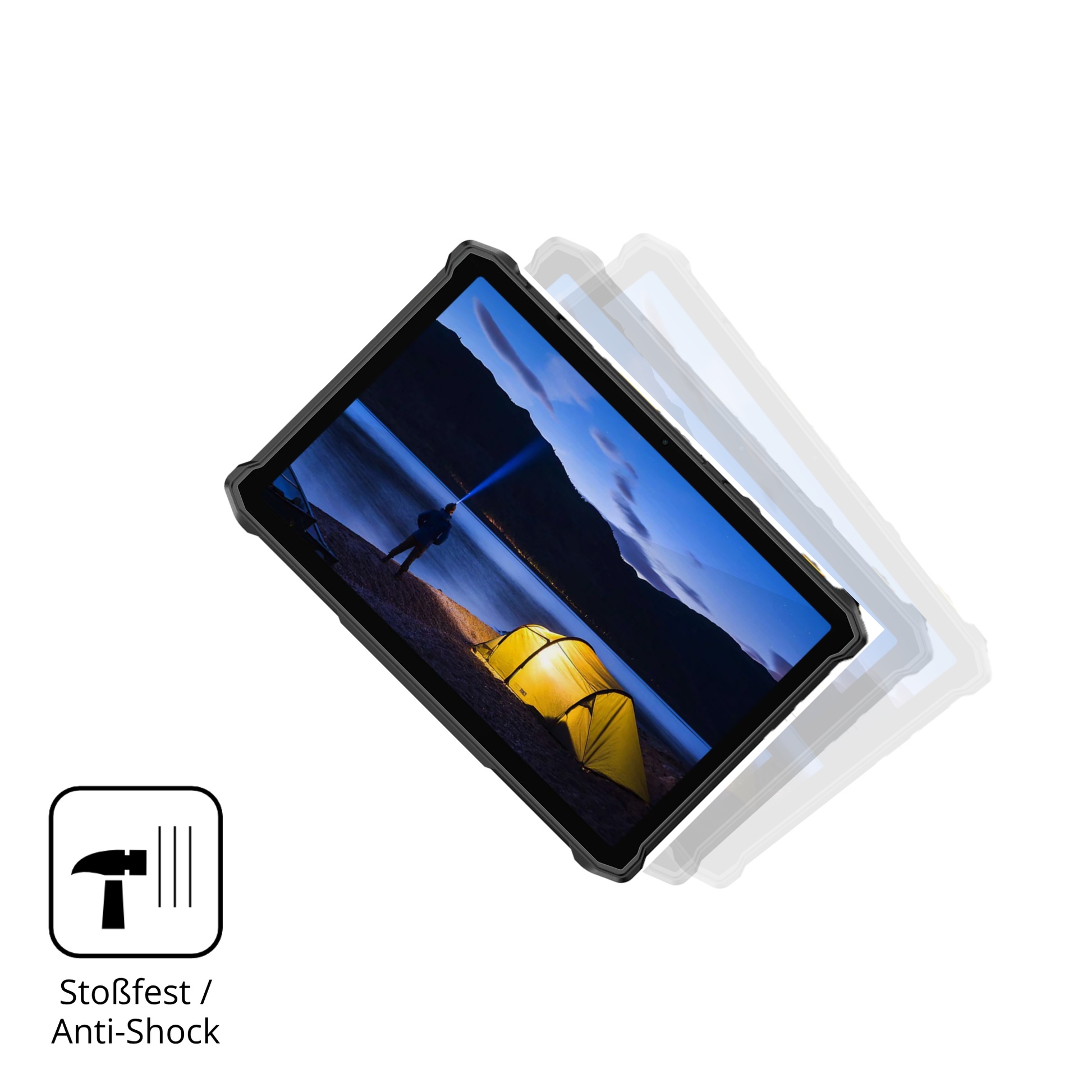 Schutz gegen Kratzer auf dem Ulefone Armor Pad 5 Pro Glas durch Schlüssel, Stöße gegen die Tischkante oder Stürze