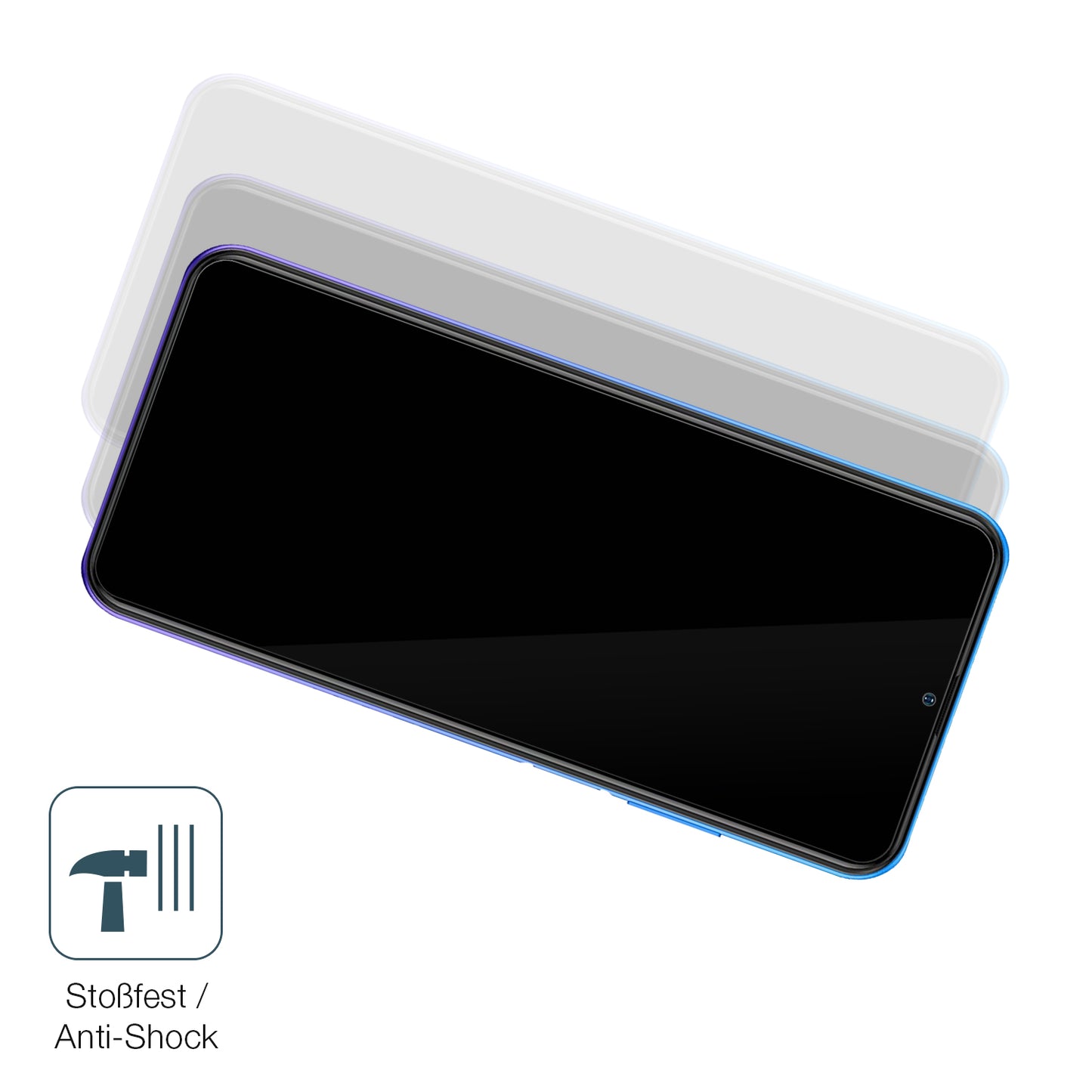 Schutz gegen Kratzer auf dem Ulefone Note 12P Glas durch Schlüssel, Stöße gegen die Tischkante oder Stürze
