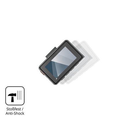 Schutz gegen Kratzer auf dem Vantrue Element 2 Glas durch Schlüssel, Stöße gegen die Tischkante oder Stürze