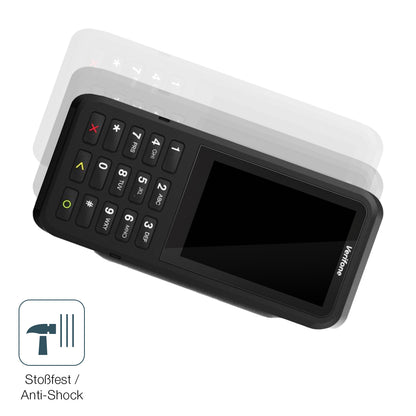 Schutz gegen Kratzer auf dem Verifone P630 Glas durch Schlüssel, Stöße gegen die Tischkante oder Stürze
