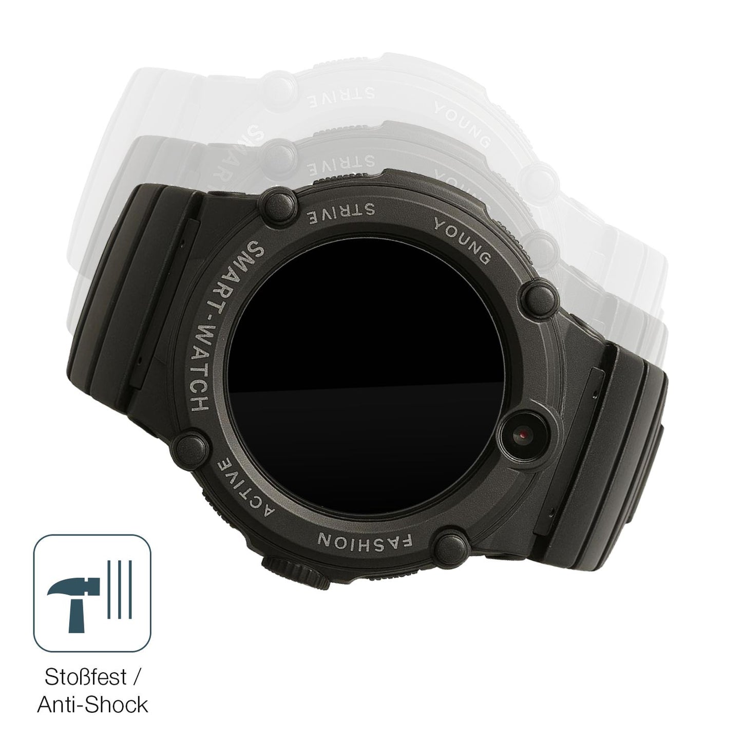 Schutz gegen Kratzer auf dem Watchmark GPS Watch Kids Glas durch Schlüssel, Stöße gegen die Tischkante oder Stürze