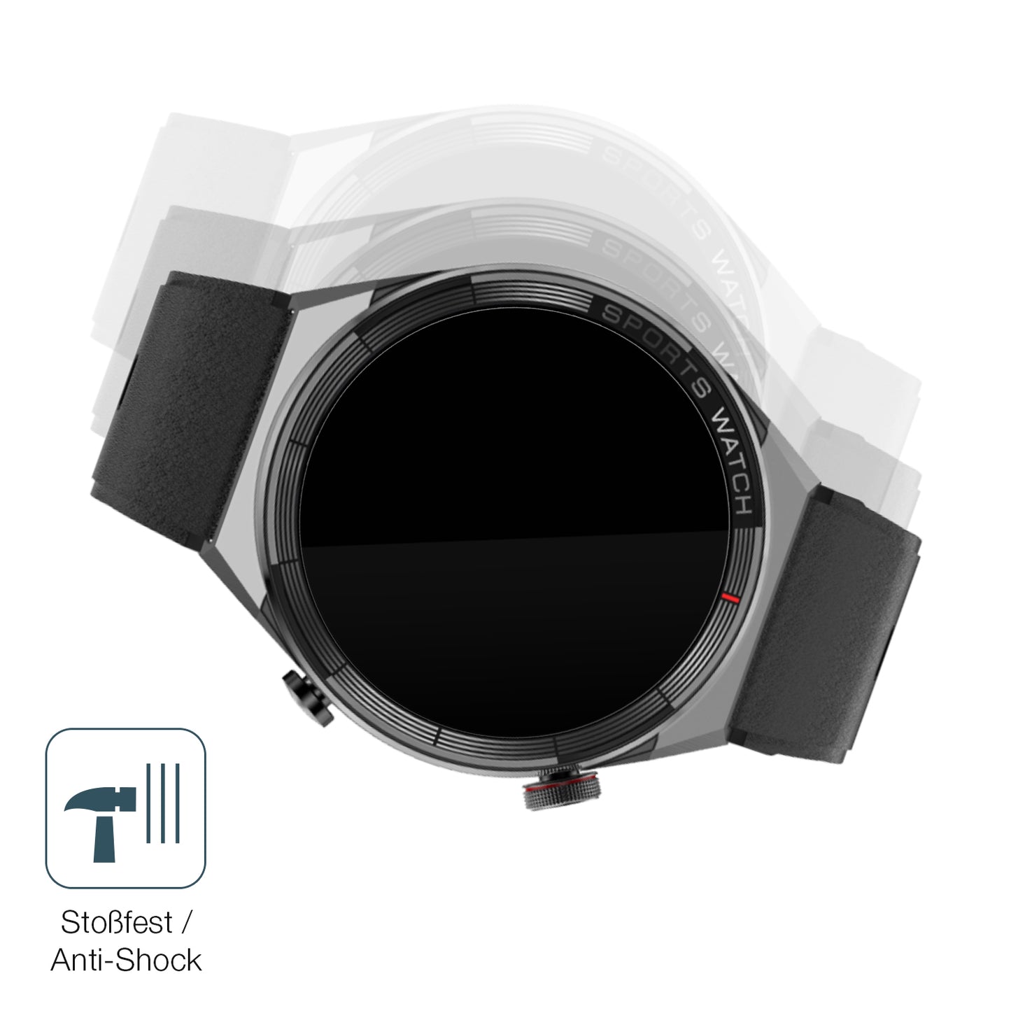 Schutz gegen Kratzer auf dem Watchmark Maverick Glas durch Schlüssel, Stöße gegen die Tischkante oder Stürze