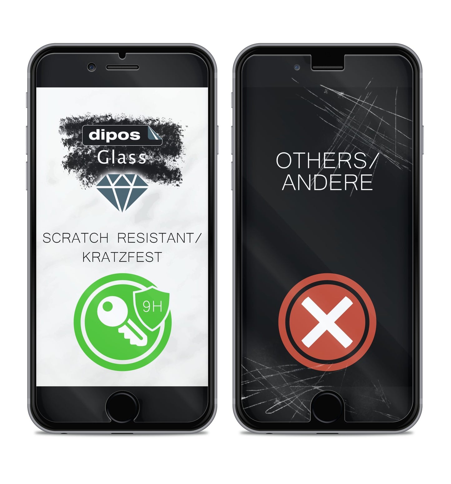 Schutz gegen Kratzer auf dem BQ Aquaris X Pro Glas durch Schlüssel, Stöße gegen die Tischkante oder Stürze