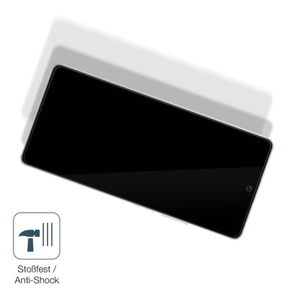 Schutz gegen Kratzer auf dem Xiaomi Poco F5 Glas durch Schlüssel, Stöße gegen die Tischkante oder Stürze