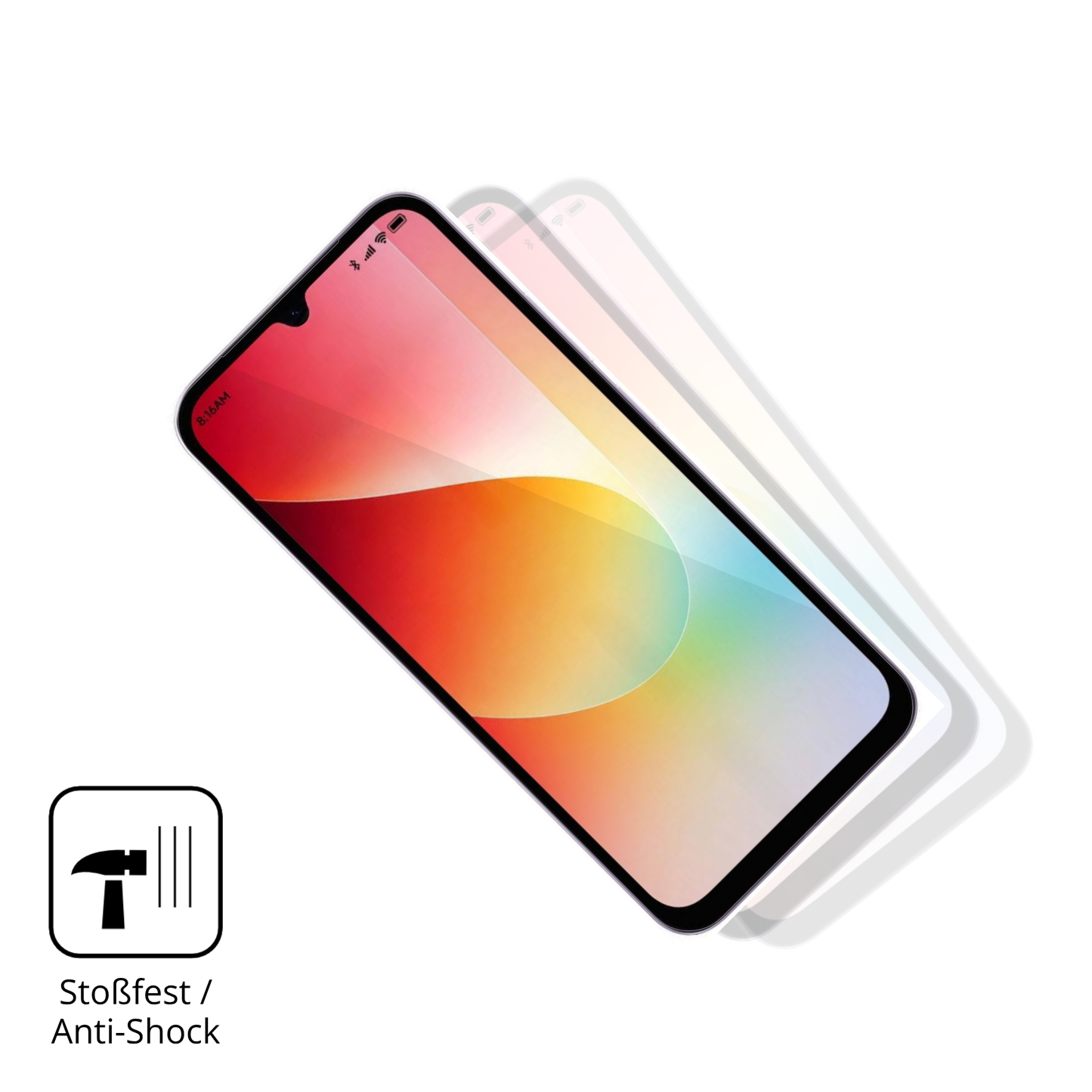 Schutz gegen Kratzer auf dem Xiaomi Redmi 15A 5G Glas durch Schlüssel, Stöße gegen die Tischkante oder Stürze