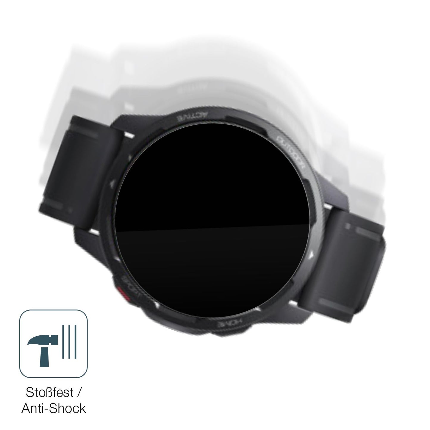 Schutz gegen Kratzer auf dem Xiaomi Watch S1 Active Glas durch Schlüssel, Stöße gegen die Tischkante oder Stürze