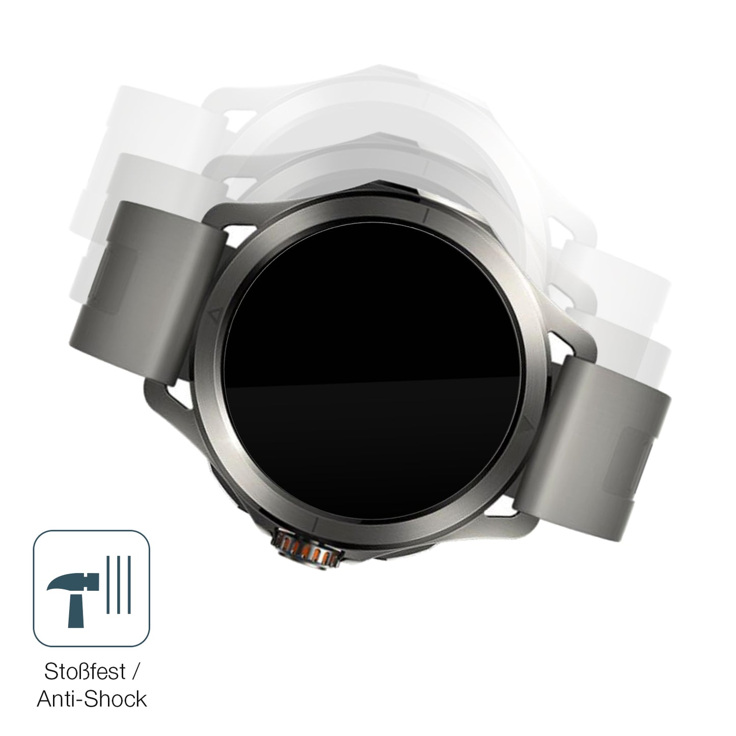 Schutz gegen Kratzer auf dem Xiaomi Watch S4 Glas durch Schlüssel, Stöße gegen die Tischkante oder Stürze