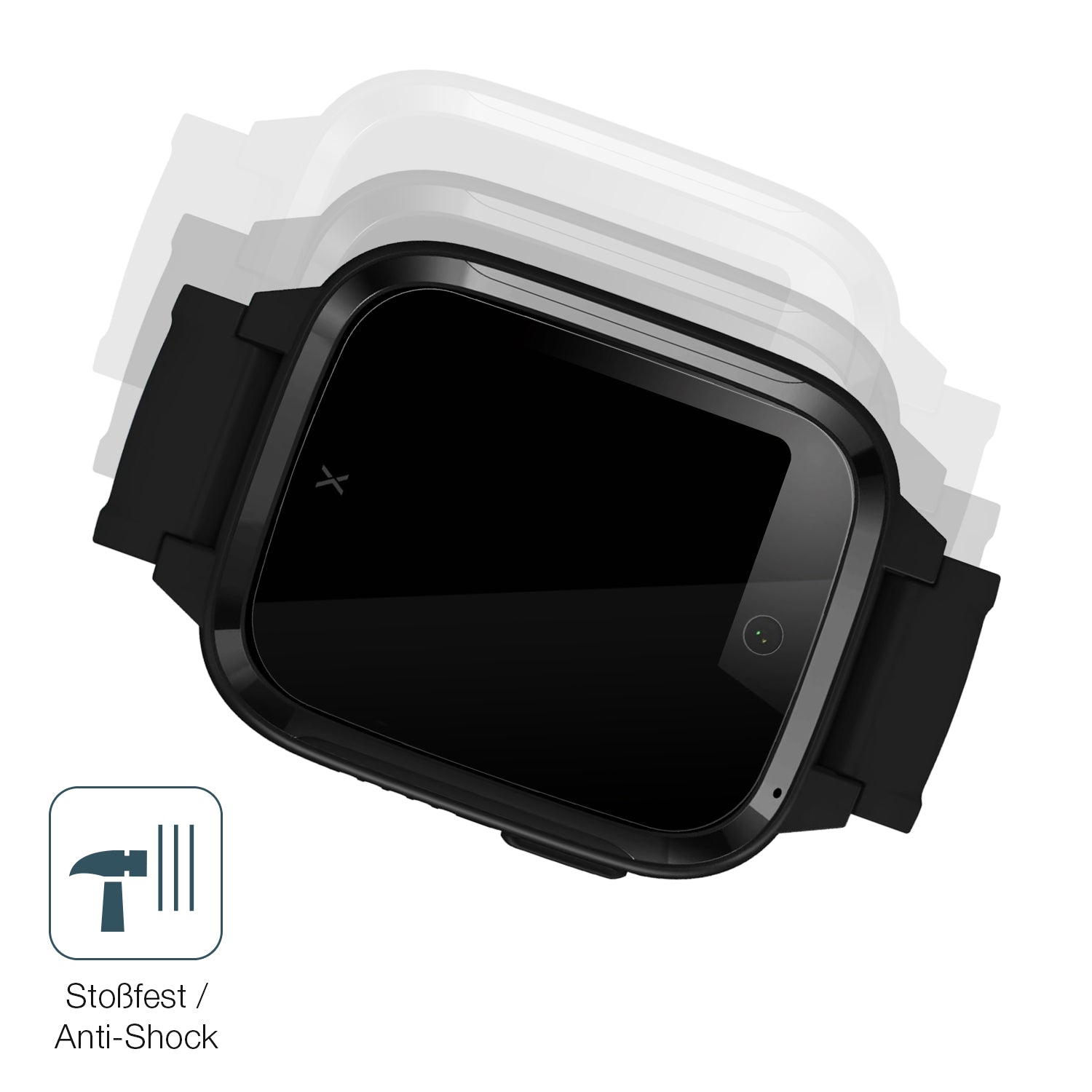 Schutz gegen Kratzer auf dem XPLORA Kidzi Smartwatch Glas durch Schlüssel, Stöße gegen die Tischkante oder Stürze