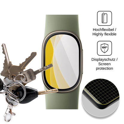 2x 3D Full Cover Schutzfolie für Google FitBit Edge