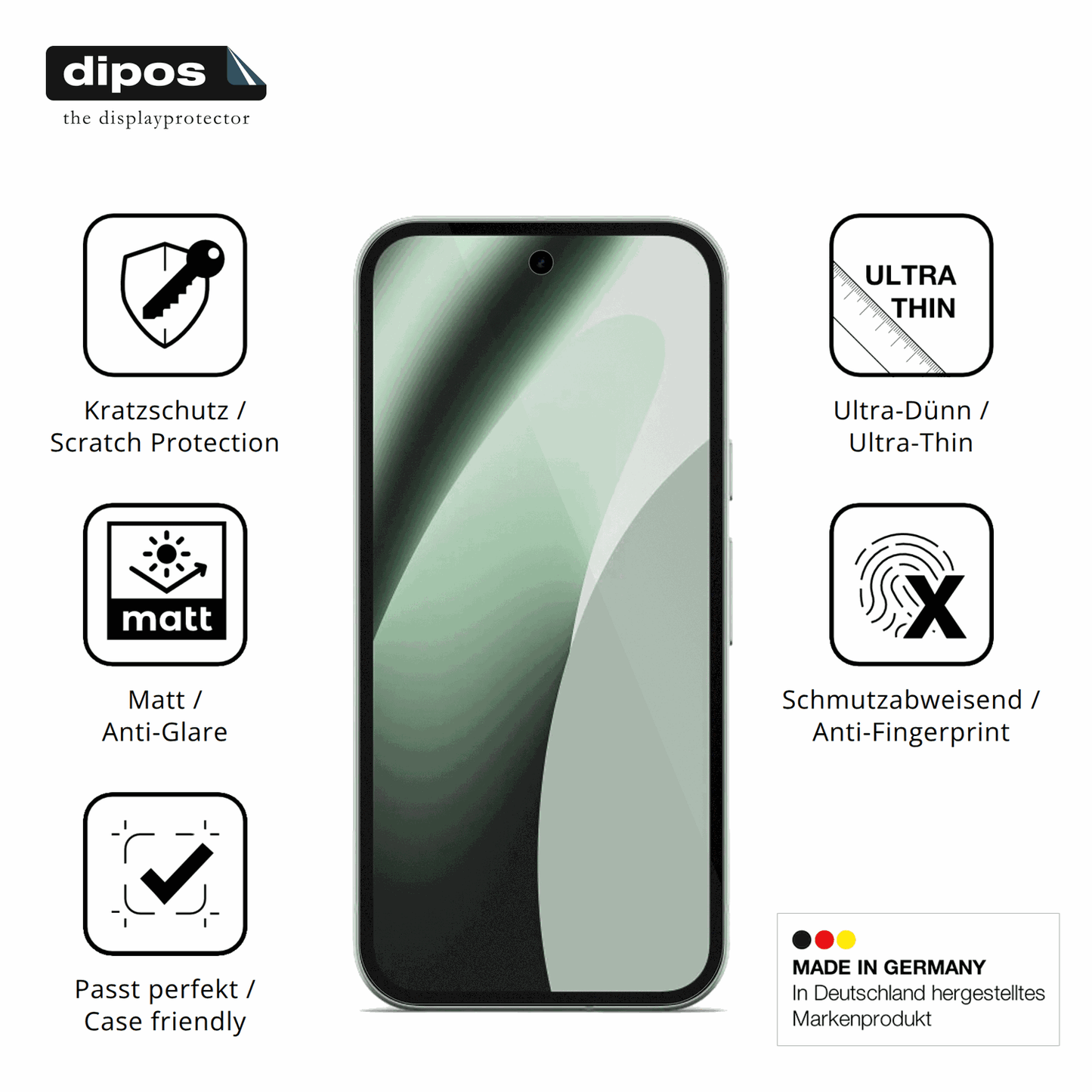 Displayschutz hergestellt in Deutschland, höchste Qualität made in Germany