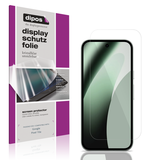 Klare Displayschutzfolie von dipos passend für Google Pixel 10a, präziser Zuschnitt und blasenfrei montiert