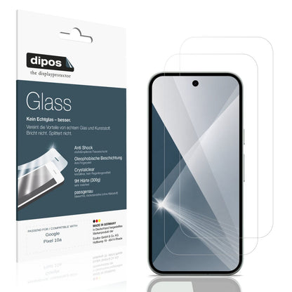 Klare Displayschutzfolie von dipos passend für Google Pixel 10a, 9H kratzfest und blasenfrei montiert