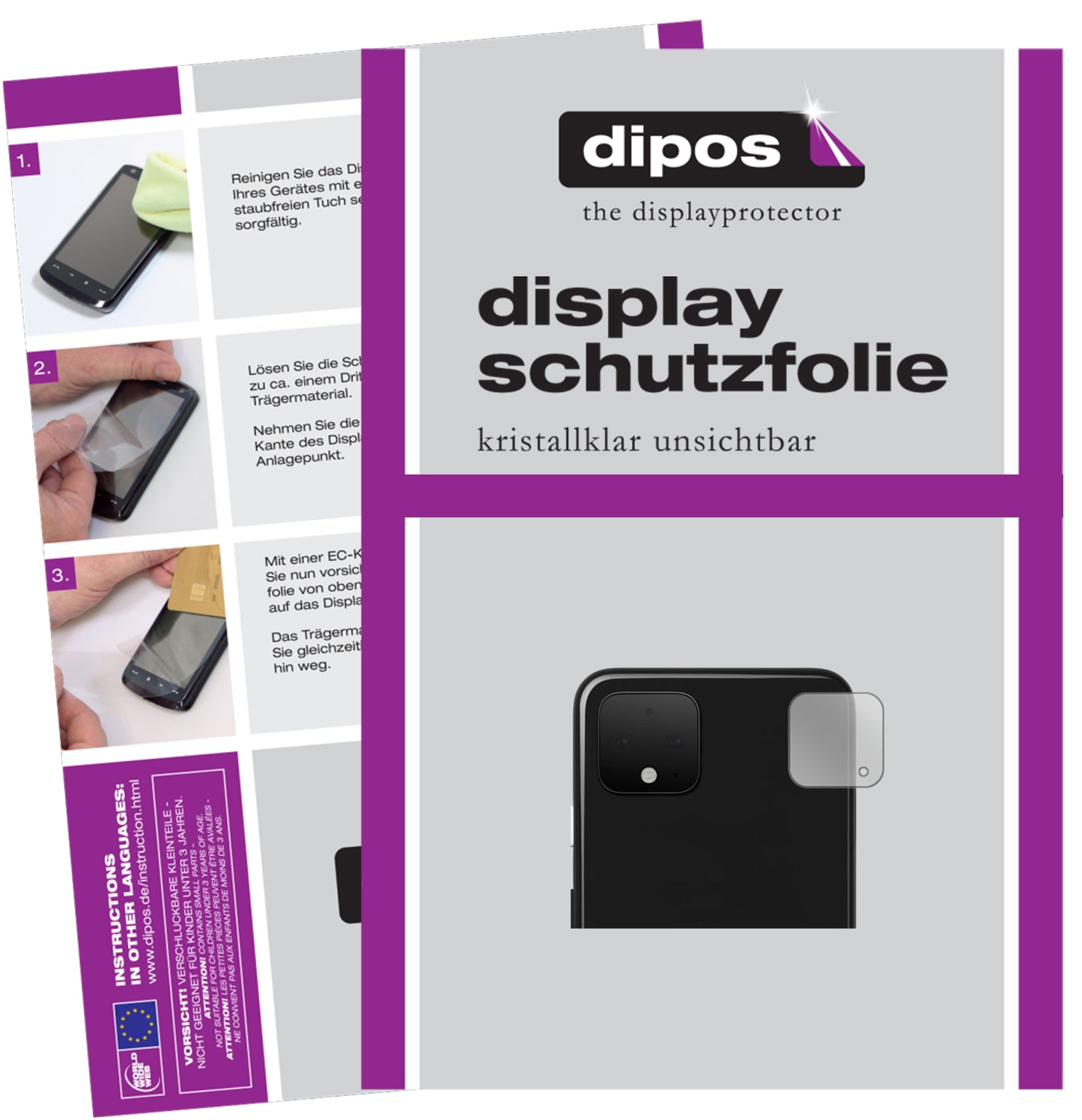 5x Schutzfolie klar für Google Pixel 4 Kameralinse Display-Schutzfolie