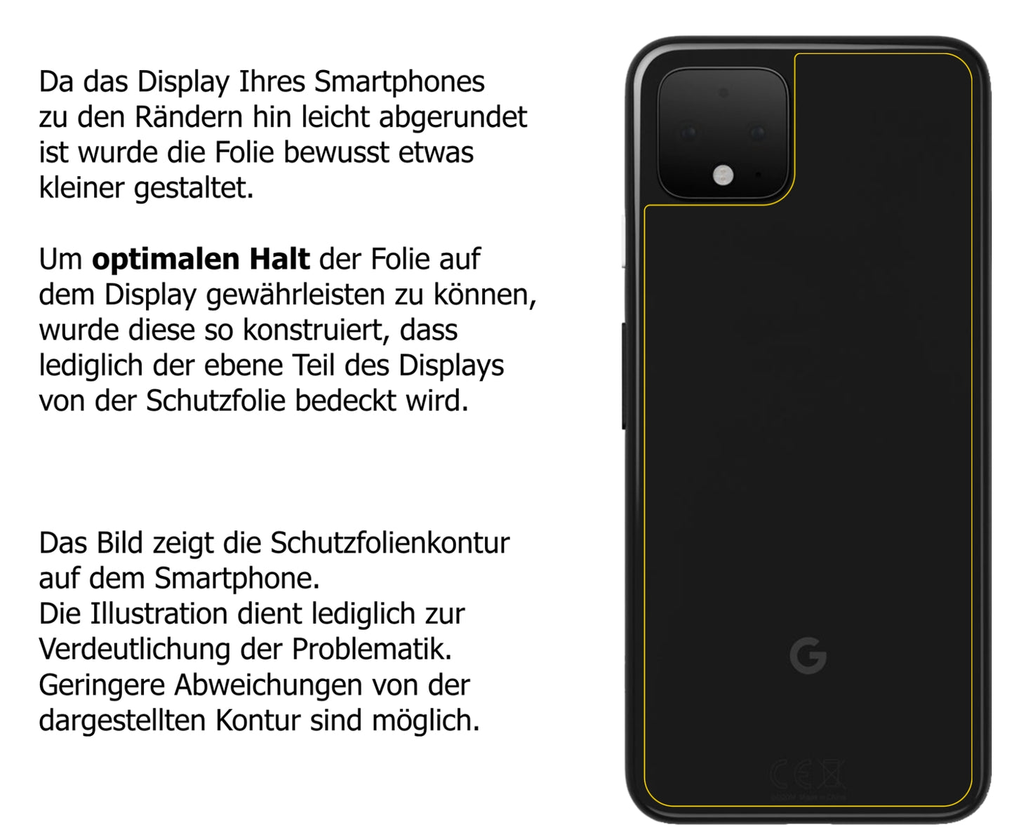 Schutzfolie mit optimaler Passform, zur Verwendung mit Hüllen geeignet
