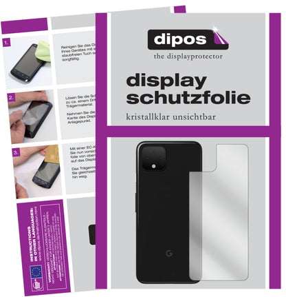 Klare Displayschutzfolie von dipos passend für Google Pixel 4 XL Rückseite, präziser Zuschnitt und blasenfrei montiert
