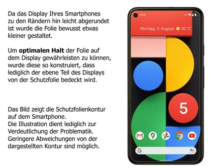 2x Schutzfolie matt für Google Pixel 5 Display-Schutzfolie