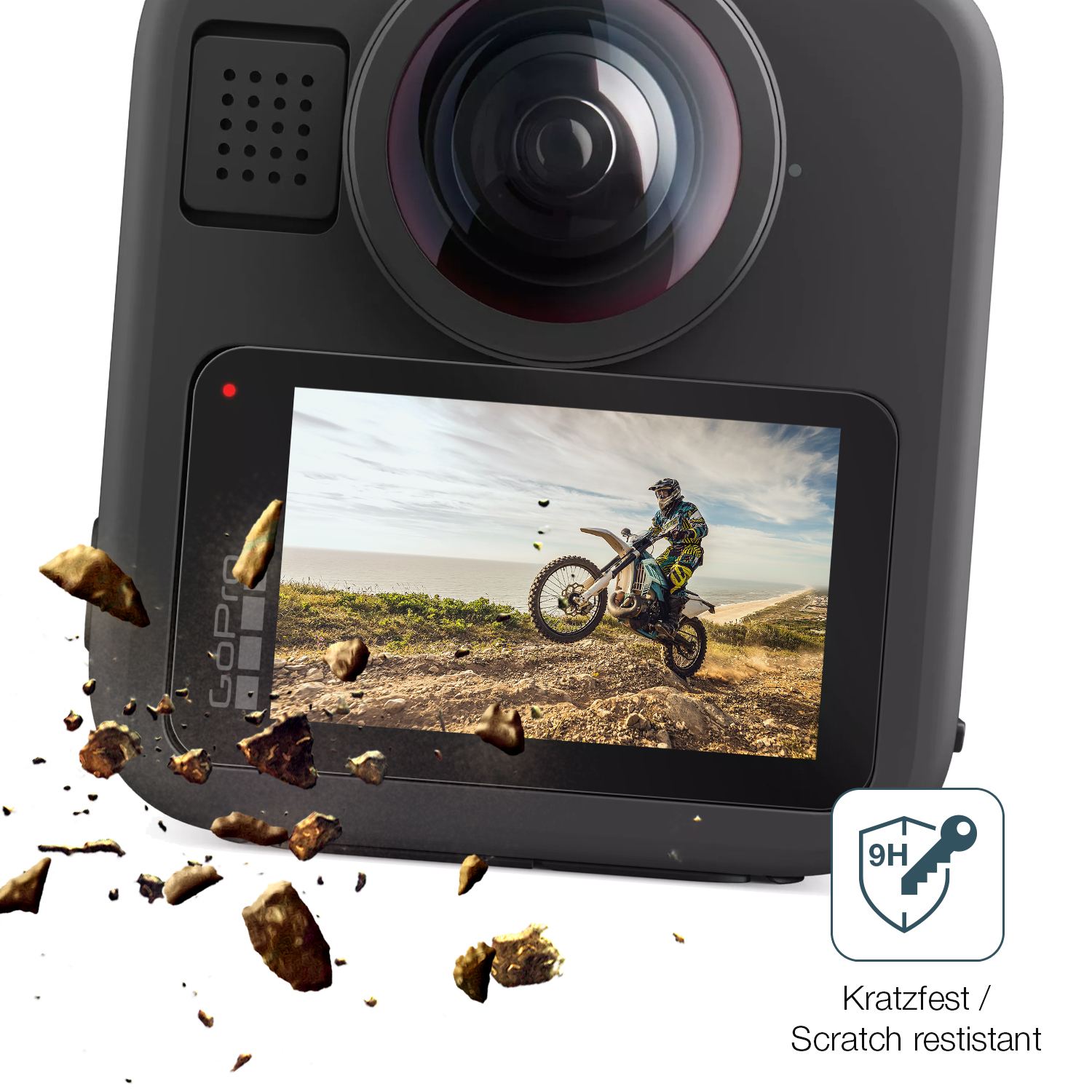 dipos Displayschutz für GoPro Max 2, mattierte Oberfläche, robuste Festigkeit und perfekte Passform
