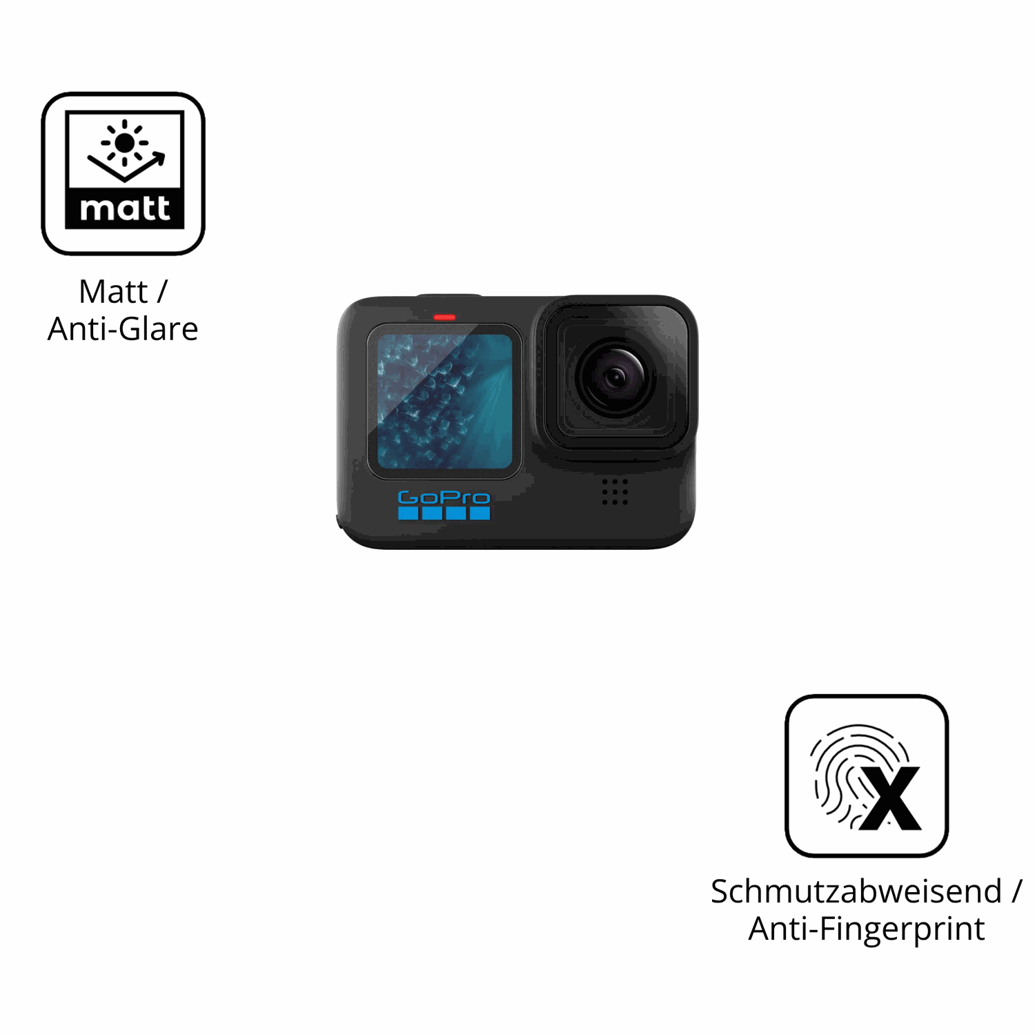 9H Hartbeschichtete, flexible Folie passend zugeschnitten für goprohero 11