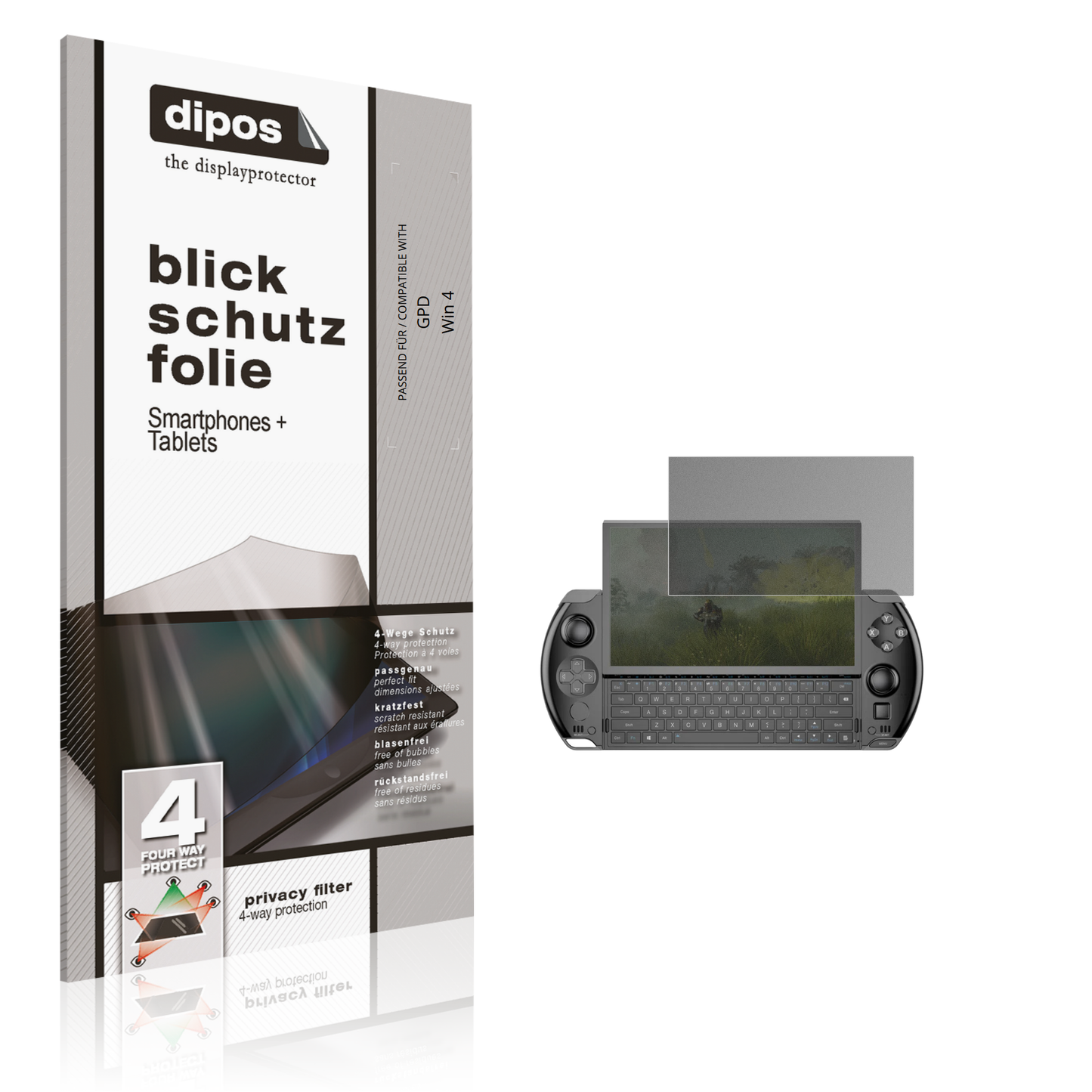 Blickschutzfolie für GPD Win 4 matt Schutzfolie Privacy