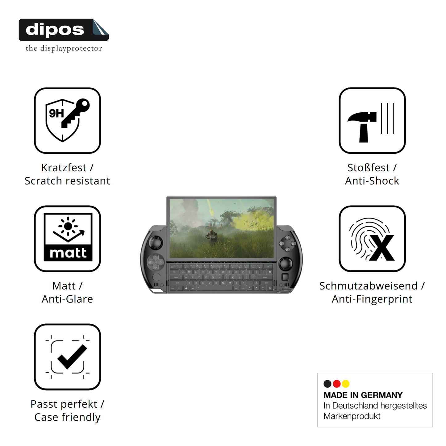 2x 9H Schutzfolie matt für GPD Win 4 Panzerfolie