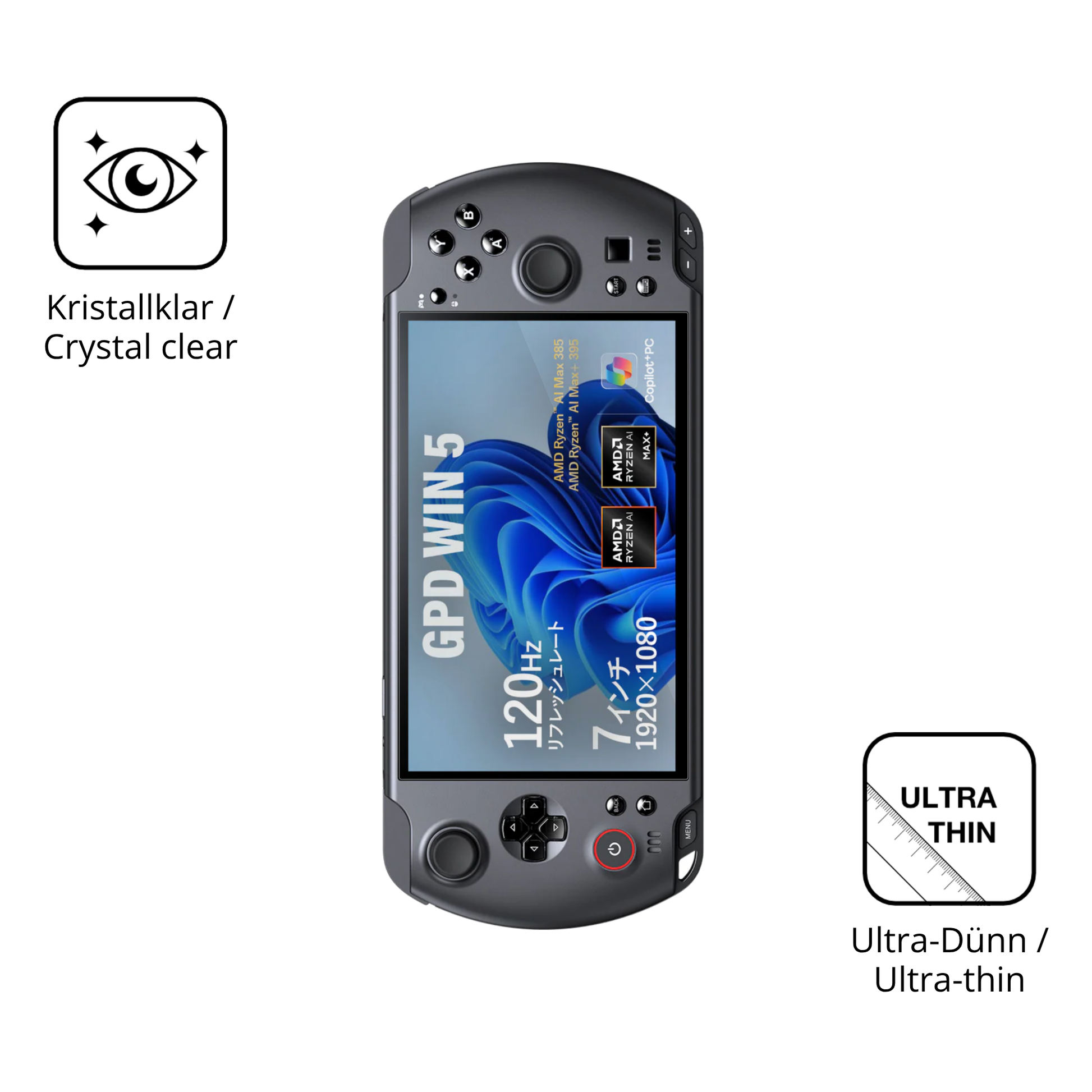 Dünne und klare Folie passend zugeschnitten für GPD Win 5