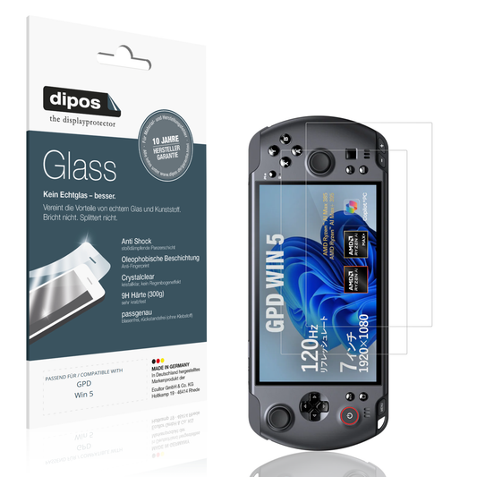 Klare Displayschutzfolie von dipos passend für GPD Win 5, 9H kratzfest und blasenfrei montiert