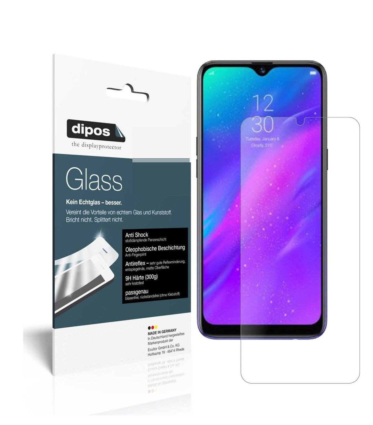1x 9H Schutzfolie matt für Oppo Realme 3 Pro Panzerfolie