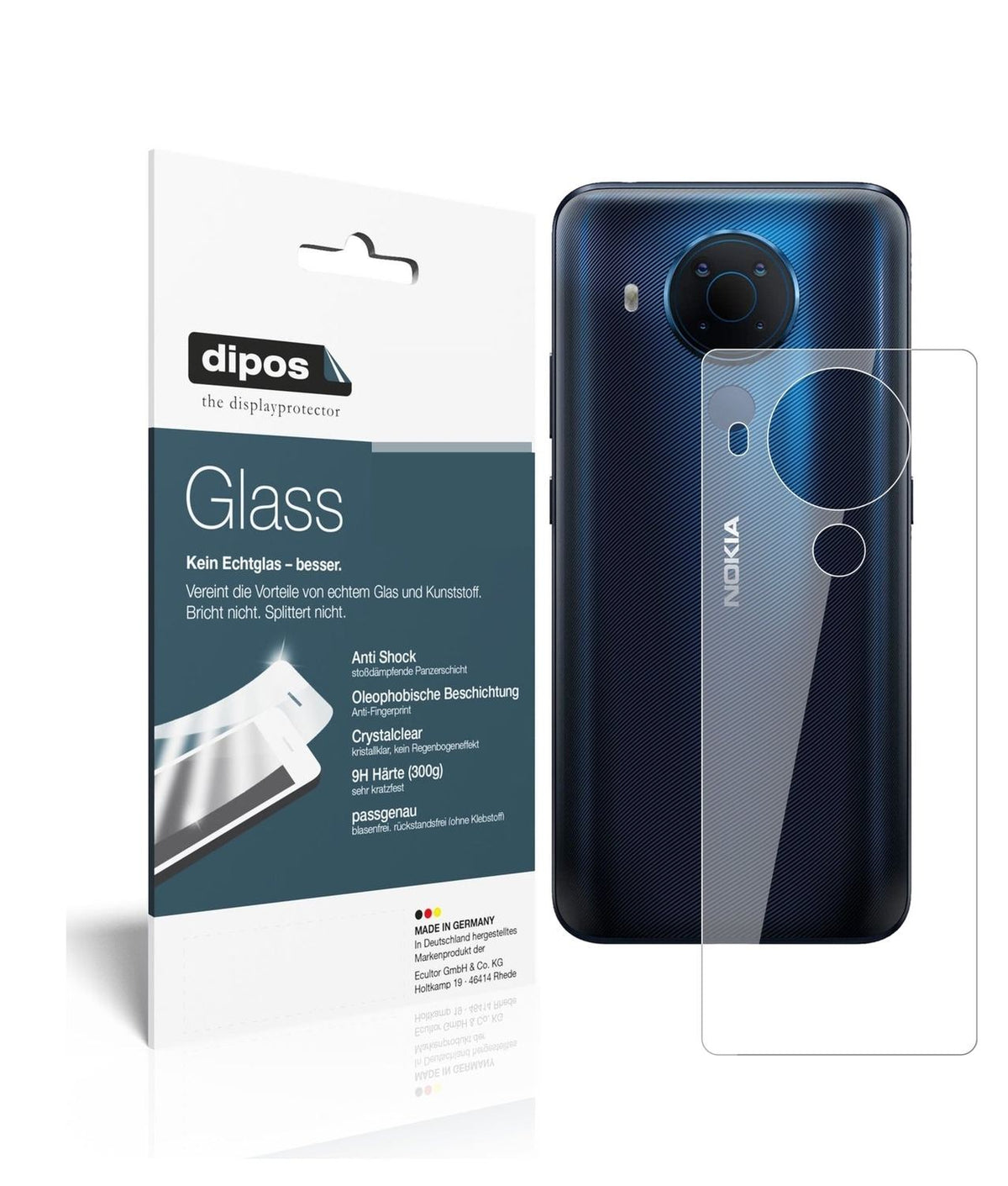 1x 9H Schutzfolie für Nokia 5.4 Rückseite Panzerfolie
