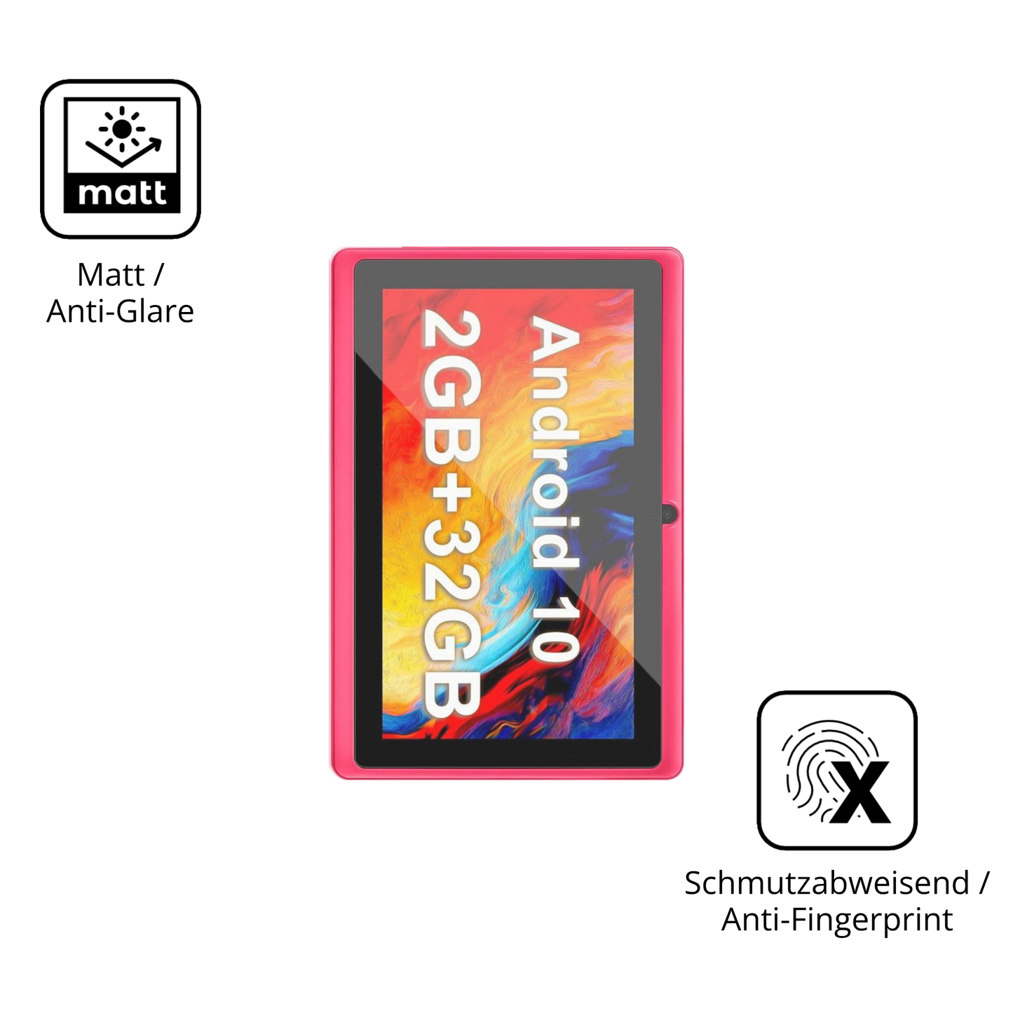 Dünne und entspiegelnde Folie passend zugeschnitten für Haehne 7 Zoll Tablet