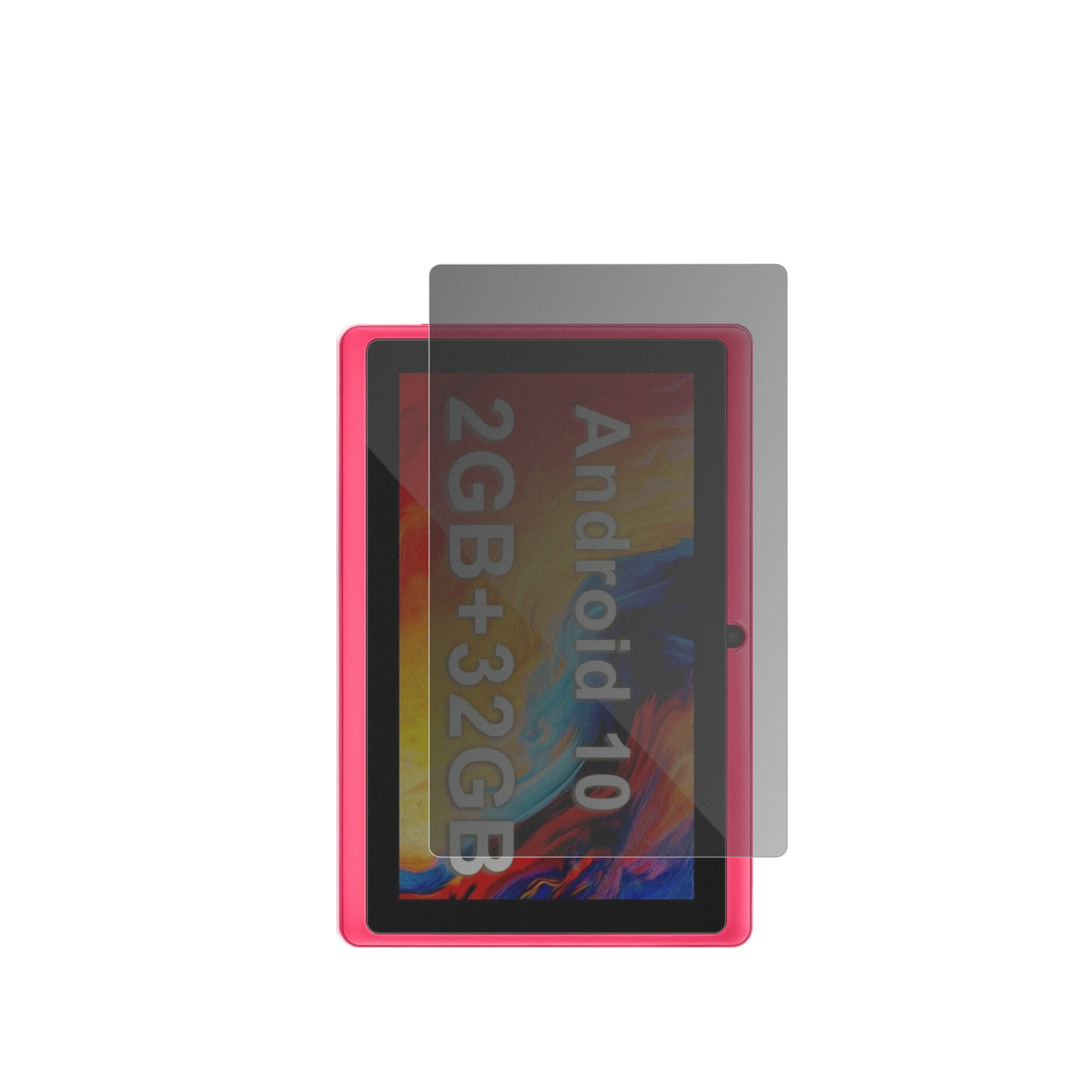 Haehne7 Zoll Tablet mit aufgebrachtem dipos Displayschutz, der seitliche Einblicke blockiert