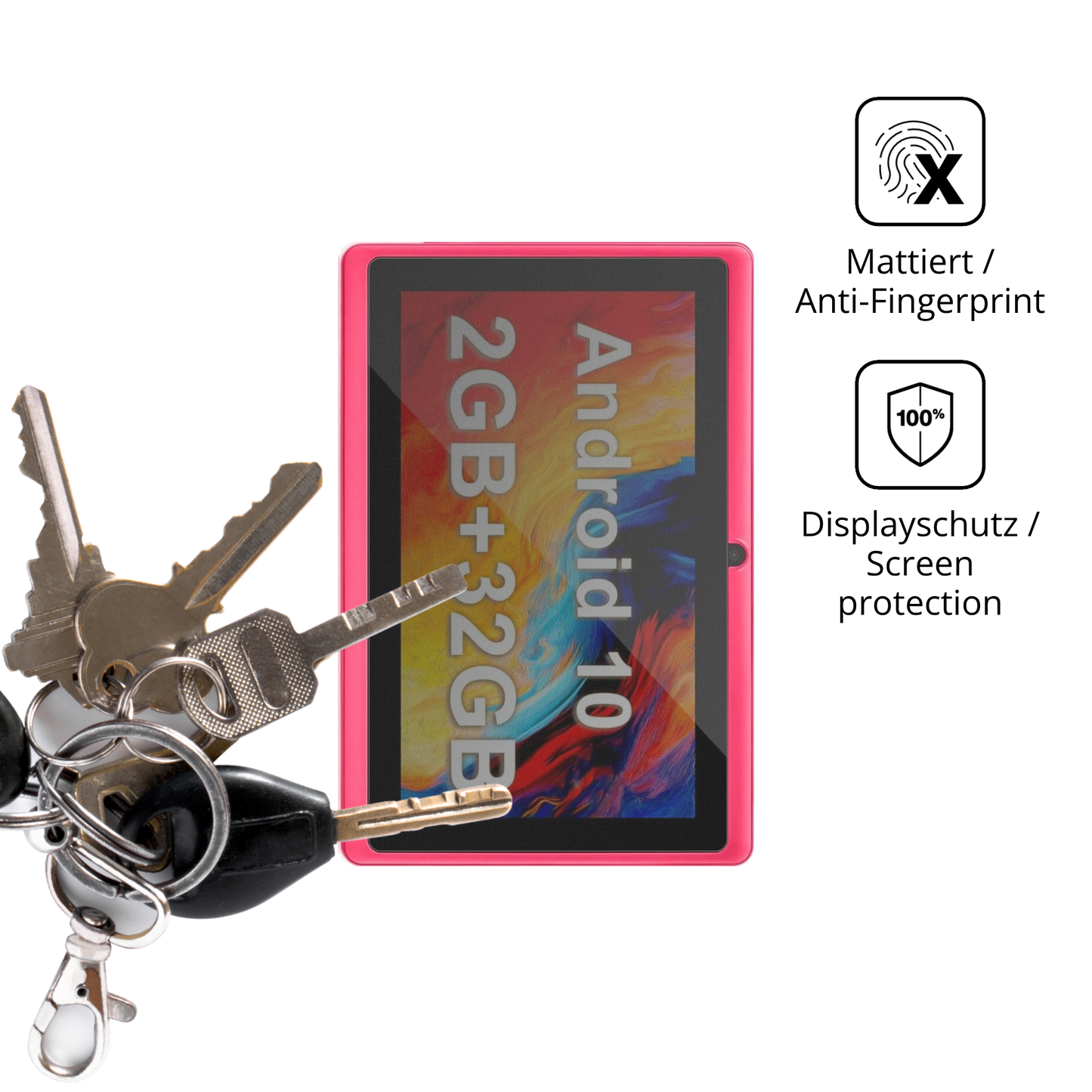 dipos Displayschutz für Haehne 7 Zoll Tablet, mattierte Oberfläche, Blickschutzfilter und perfekter Passform