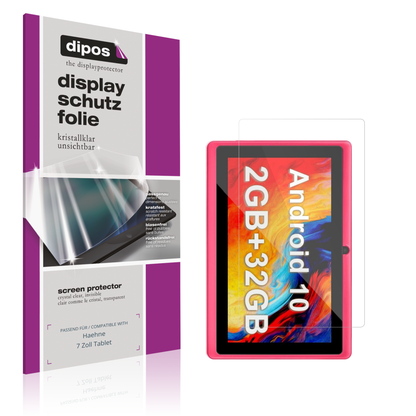 Klare Displayschutzfolie von dipos passend für Haehne 7 Zoll Tablet, präziser Zuschnitt und blasenfrei montiert