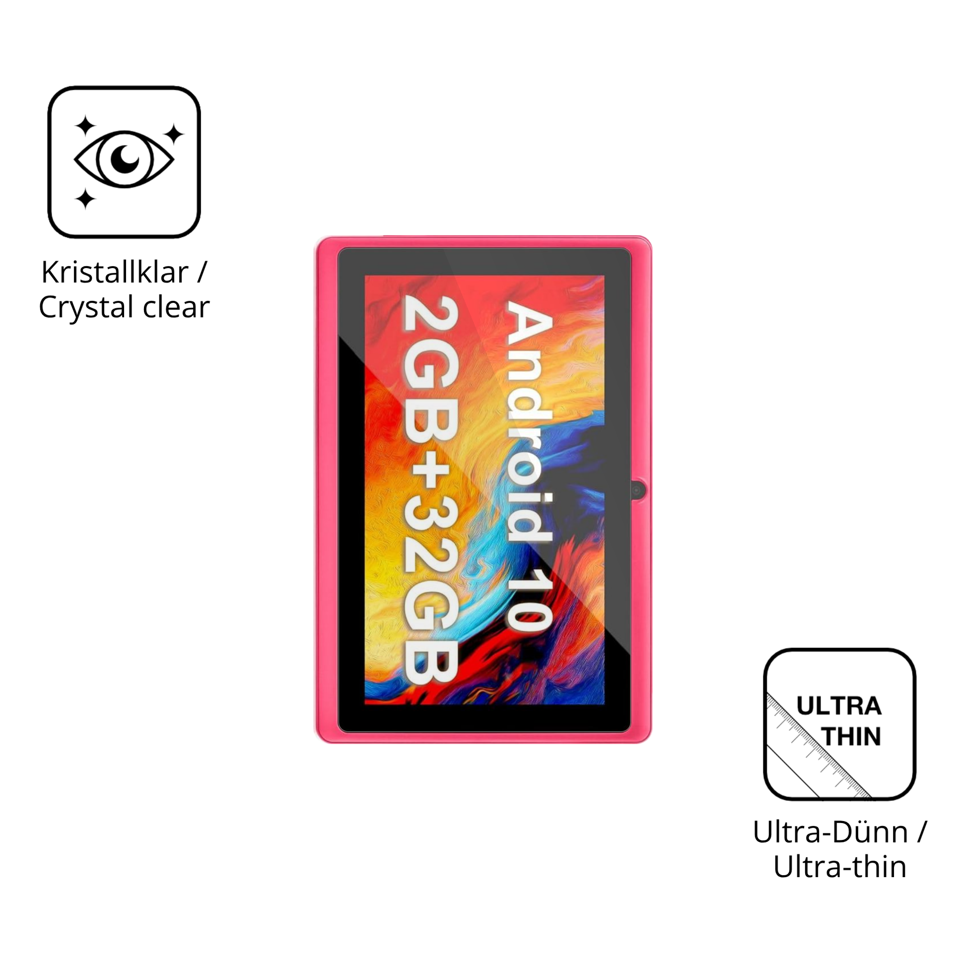 Dünne und klare Folie passend zugeschnitten für Haehne 7 Zoll Tablet