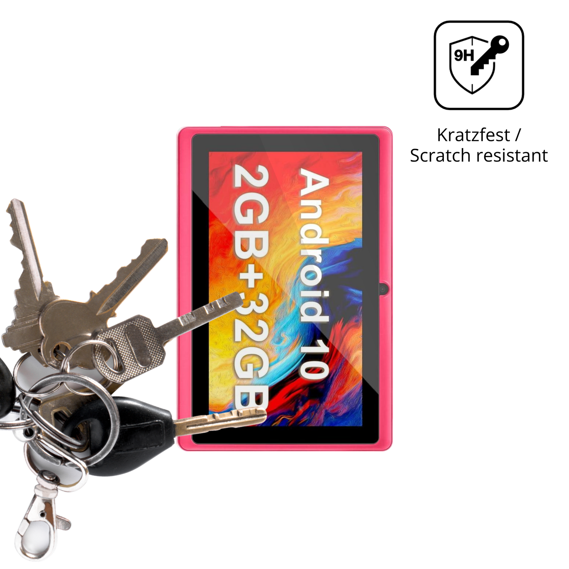 dipos Displayschutz für Haehne 7 Zoll Tablet, transparente Oberfläche, perfekte Passform auch für die Rundungen