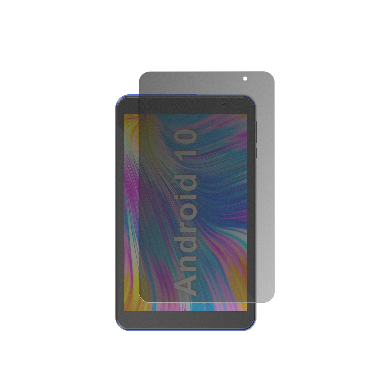 HaehneTablet 8 Zoll mit aufgebrachtem dipos Displayschutz, der seitliche Einblicke blockiert